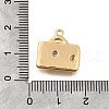 Brass Micro Pave Clear Cubic Zirconia Pendants KK-C096-16A-G-3