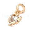 Rack Plating Alloy Crystal Rhinestone European Dangle Charms PALLOY-S189-36G-2