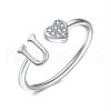 Adjustable Brass Rhinestone Cuff Rings for Women FS-WGEAD33-21-1