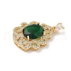 Brass Micro Pave Cubic Zirconia Pendants KK-S531-07G-3