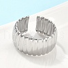 304 Stainless Steel Open Cuff Ring for Women RJEW-U014-05P-4