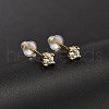 925 Sterling Silver Clear Cubic Zirconia Stud Earrings EJEW-Q029-01G-3