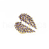 Brass Micro Pave Cubic Zirconia Cuff Rings RJEW-S045-154-4
