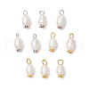 10Pcs 2 Colors Natural Cultured Freshwater Pearl Rice Pendants PALLOY-JF03922-1