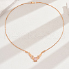 Elegant Vintage Brass Pave Cubic Zirconia Women's Rectangle Pendant Necklaces DI2317-6-1