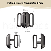  12Pcs 3 Colors Alloy Interlocking Clasps FIND-PH0021-43-2
