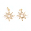 Brass Micro Pave Cubic Zirconia Pendants ZIRC-E164-29G-2