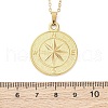 Compass 304 Stainless Steel Pendant Necklaces NJEW-M096-19G-3
