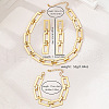 Rectangle Alloy Link Chain Necklaces & Bracelets & Stud Dangle Earrings Sets FS-WG74F2B-01-4