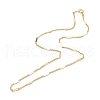 Brass Curb Chains with Rectangle Necklace for Women NJEW-P265-41G-2
