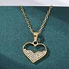 201 Stainless Steel Crystal Rhinestone Pendant Necklaces for Women NJEW-F335-01G-01-1