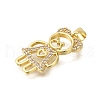 Rack Plating Brass Micro Pave Cubic Zirconia Pendants ZIRC-F142-08G-2