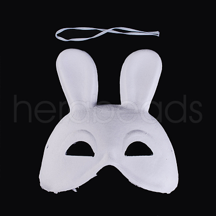 Party Bunny Paper Face Masks AJEW-WH0064-02A-1