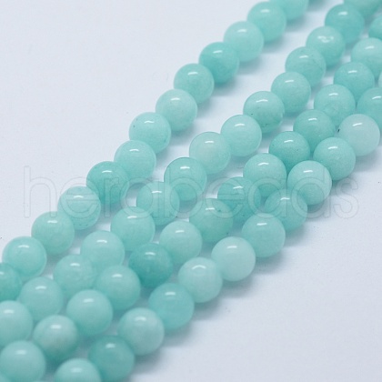 Natural & Dyed White Jade Bead Strands G-P370-02-8mm-1