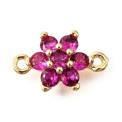 Brass Micro Pave Orchid Cubic Zirconia Links KK-D356-02A-G-1
