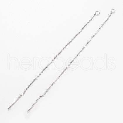304 Stainless Steel Chain Stud Earring Findings X-STAS-H434-58P-1