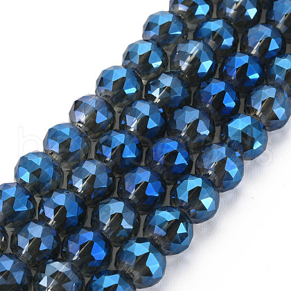 Electroplate Transparent Glass Beads Strands EGLA-T008-23-B01-1