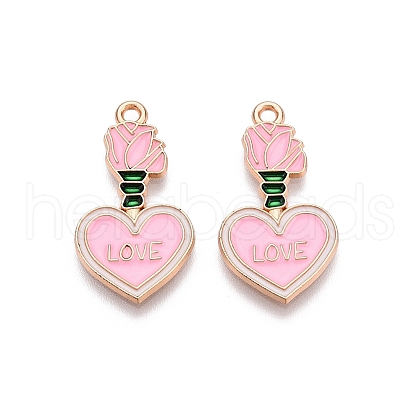 Valentine's Day Theme Alloy Enamel Pendants ENAM-T020-50F-02-1