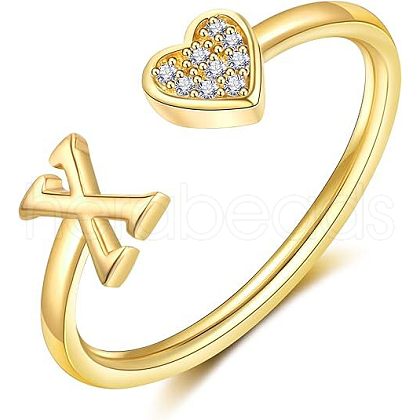 Adjustable Brass Rhinestone Cuff Rings FS-WG29D83-46-1