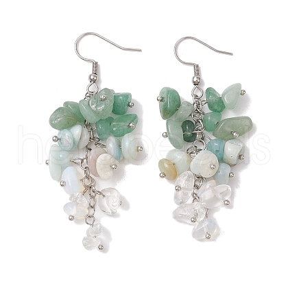 Natural Green Aventurine Earrings EJEW-TA00462-01-1