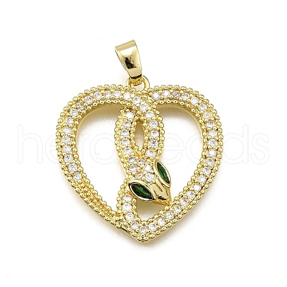 Brass Micro Pave Cubic Zirconia Pendants KK-Z100-03G-1