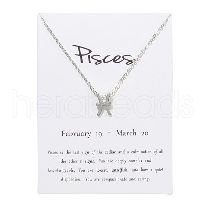 Twelve Constellations Alloy Pendant Necklaces WG2D4F2-19-1