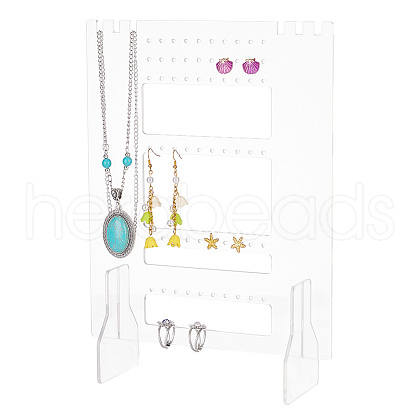 Customized Rectangle Acrylic Jewelry Display Stands EDIS-WH0021-38-1
