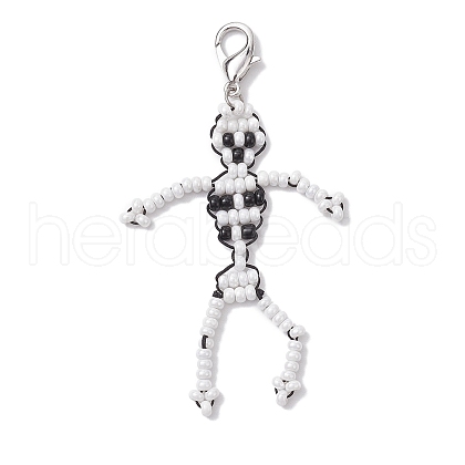 Handmade Seed Beads  Keychain Pendants Decoration HJEW-MZ00063-1