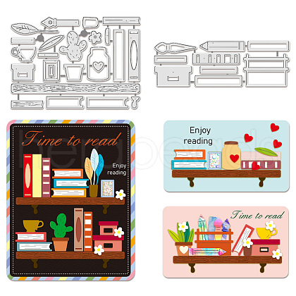 Book Shelf Carbon Steel Cutting Dies Stencils DIY-WH0309-1523-1