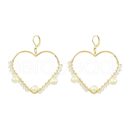 Brass Leverback Earrings EJEW-JE06009-1