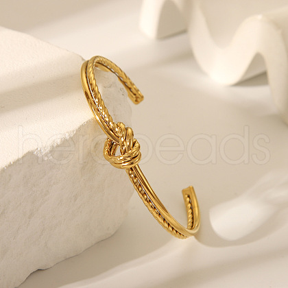 Knot Stainless Steel Cuff Bangles for Women TU4050-2-1