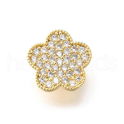 Brass Micro Pave Cubic Zirconia Charms KK-R222-01G-02-1