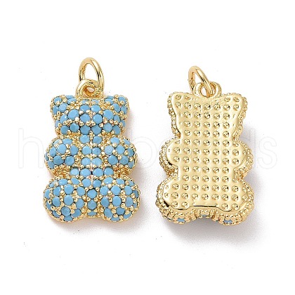 Brass Micro Pave Cubic Zirconia Pendants ZIRC-F134-23G-03-1