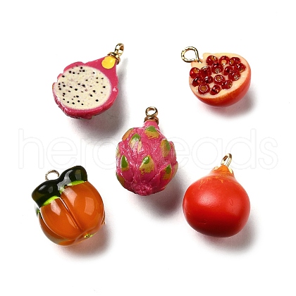 Brass Acrylic Pendants OACR-R006-04G-1