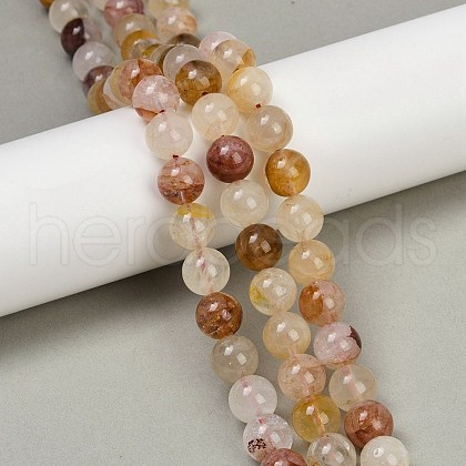 Natural Ferruginous Quartz Beads Strands G-U026-A08-10mm-1