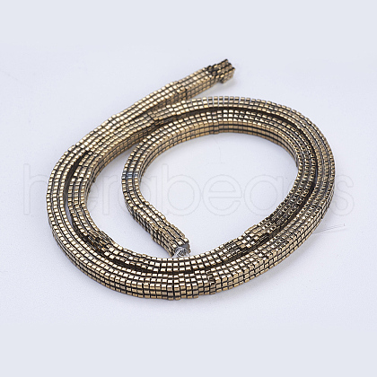 Electroplate Non-magnetic Synthetic Hematite Beads Strands G-J381-4X1mm-A05-1