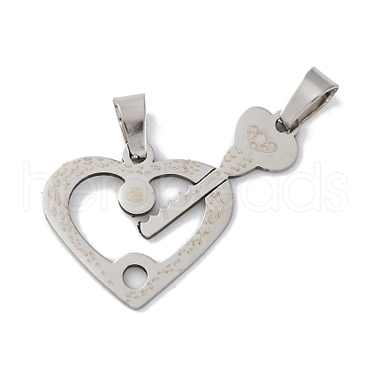 201 Stainless Steel Pendants STAS-Q342-45P-1
