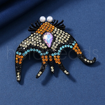 Manta Ray Alloy Rhinestone Brooches PW-WGC7FBE-01-1