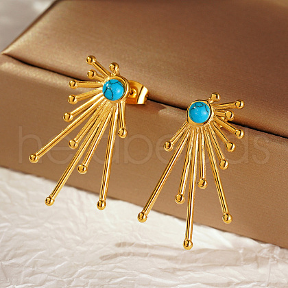 Geometric Stainless Steel Stud Earrings for Women BU8099-1