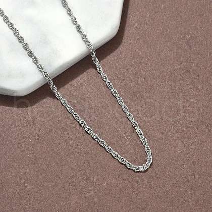 304 Stainless Steel Rope Chain Necklaces NJEW-Z084-02P-02-1