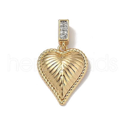 Brass Micro Pave Clear Cubic Zirconia Pendants KK-B138-04G-1