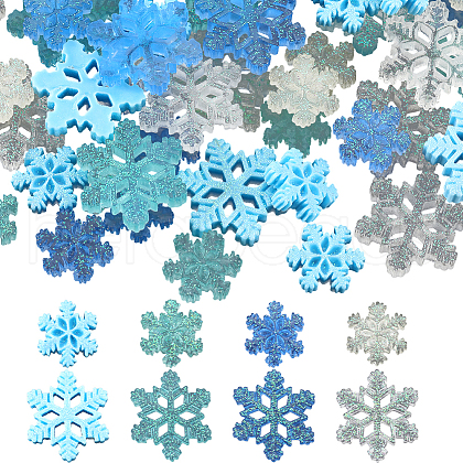 SUNNYCLUE 80Pcs 8 Styles Christmas Translucent Resin Cabochons RESI-SC0003-40-1