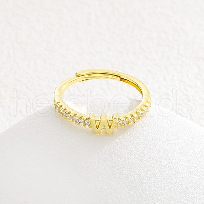 Adjustable Brass Micro Pave Clear Cubic Zirconia Finger Rings for Women FS-WG712C8-23-1