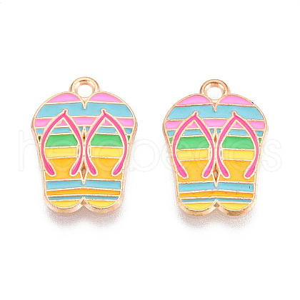 Beach Theme Alloy Enamel Pendants ENAM-T022-33B-1