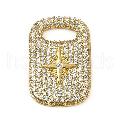 Brass Micro Pave Cubic Zirconia Pendants KK-M322-30G-1