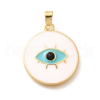 Brass Enamel Pendants KK-R212-21G-1