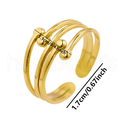 Geometric Minimalist Hollow 304 Stainless Steel Cuff Rings YN6074-2-1