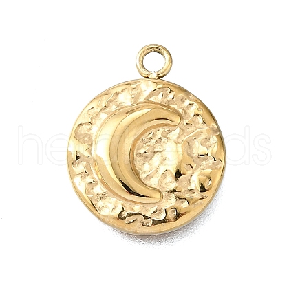 Hammered 304 Stainless Steel Pendants STAS-H233-15G-1