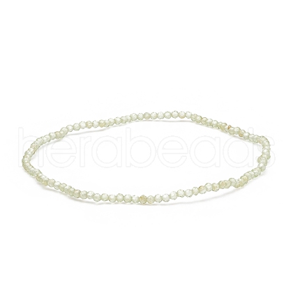 Natural Peridot Beaded Stretch Bracelet BJEW-JB08484-02-1