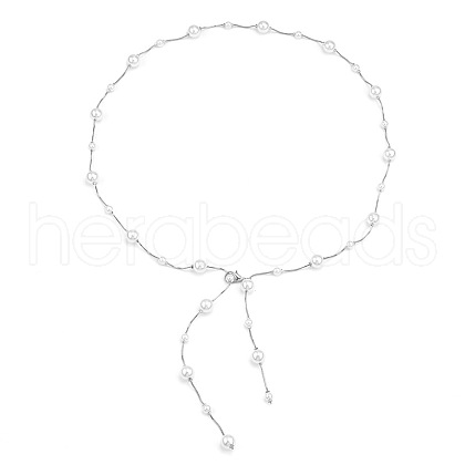 Alloy & Plastic Pearl Round Beaded Tassel Waist Belly Chains for Women FS-WG2A056-02-1